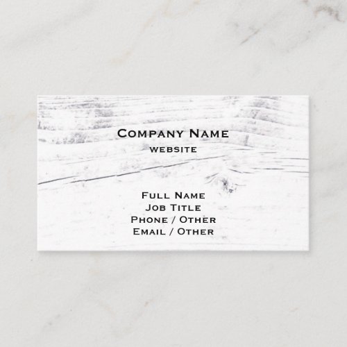 Rustic White Wood Business Card