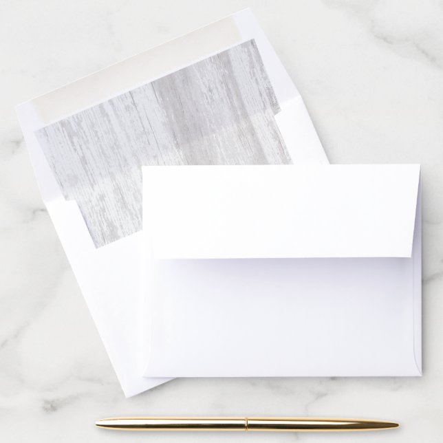 Rustic White Wood Envelope Liner (Desk)