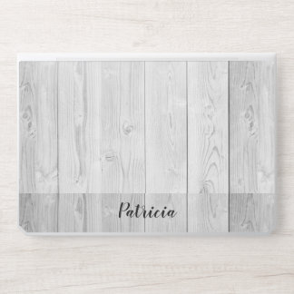 Rustic White Wood Personalized Name HP Laptop Skin