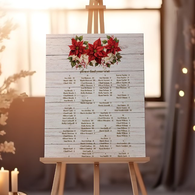 Rustic White Wood Poinsettia  Wedding              Foam Board (Creator Uploaded)