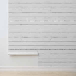 Rustic White Wood Repeat Watercolor pattern Wallpaper