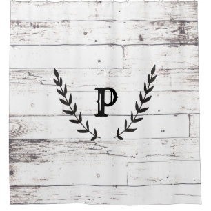 Rustic White Wood Shabby Chic Laurel Country Shower Curtain