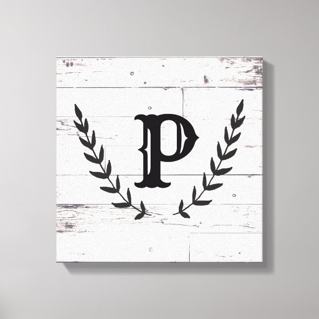 Rustic White Wood Shabby Chic Laurel Wall Art (Front)