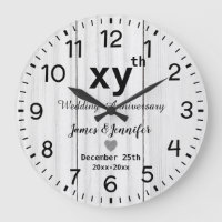 Rustic White Wood Wedding Anniversary Custom names