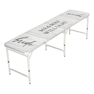 Rustic White Wood Wedding Beer Pong Table