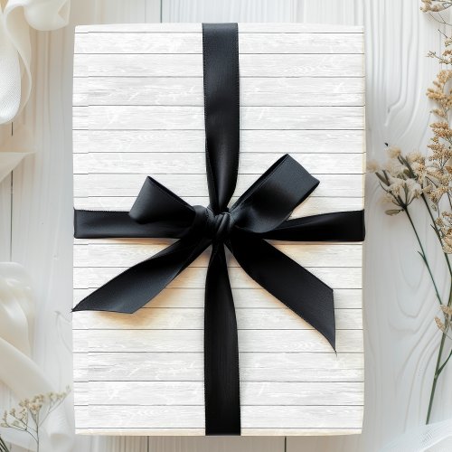 Rustic White Wood Wrapping Paper