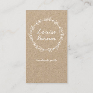 Rustic white wreath business card