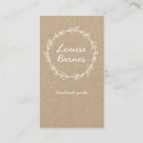 Rustic white wreath business card