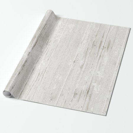 Rustic Whitewashed Wood Wrapping Paper
