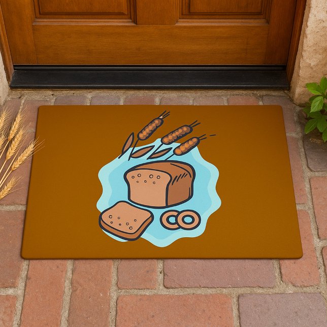 Rustic Whole Grain Bread Farmhouse Food Doormat (Creator Uploaded)