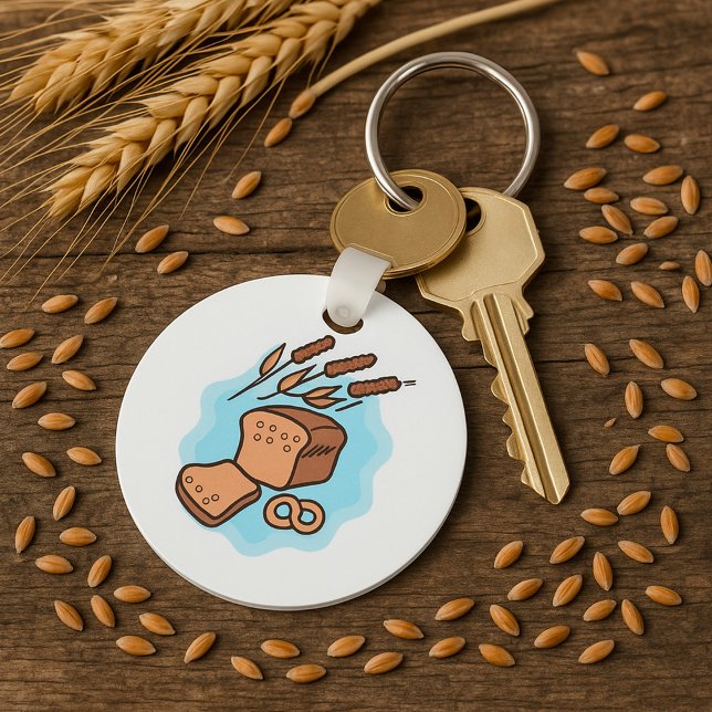 Rustic Whole Grain Bread Farmhouse Food Keychain (Creator Uploaded)