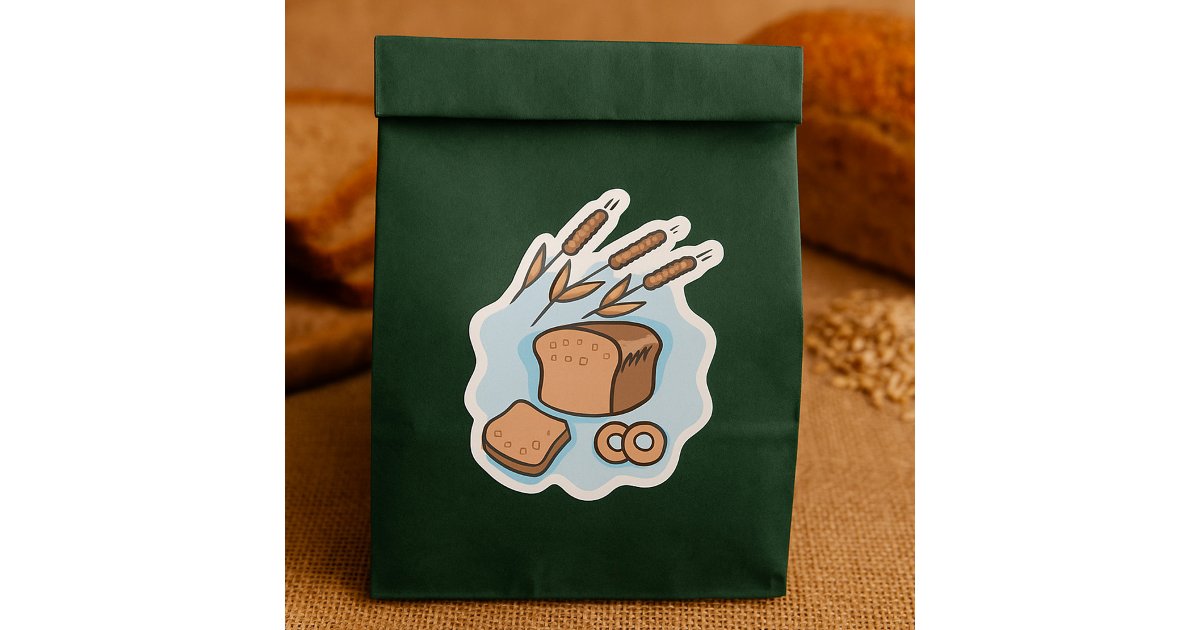 Bread Rusk Sticker Rustic Whole Grain Bread Farmhouse Food Square Sticker | Zazzle