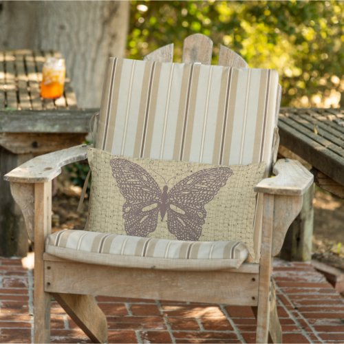 Rustic Wicker Weave Butterfly outdoor pillows