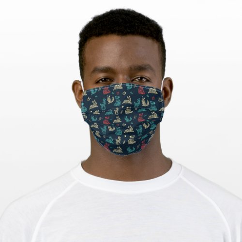 Rustic Wild Animals Pattern Adult Cloth Face Mask