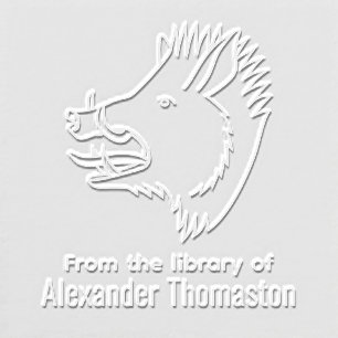 Rustic Wild Boar Head “From the Library of” Embosser