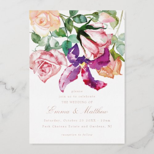 Rustic Wild Elegance Wedding Foil Invitation