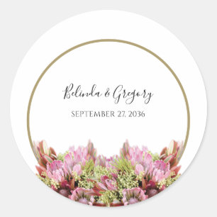 Rustic Wild Flower Bouquet Wedding Classic Round Sticker