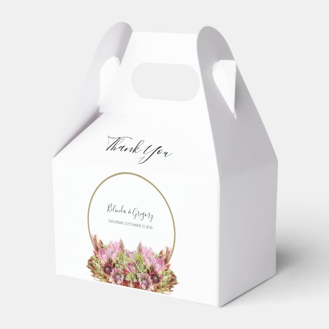 Rustic Wild Flower Bouquet Wedding Favor Boxes (Front Side)