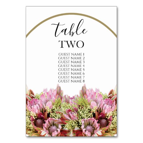 Rustic Wild Flower Bouquet Wedding Guest Names Table Number