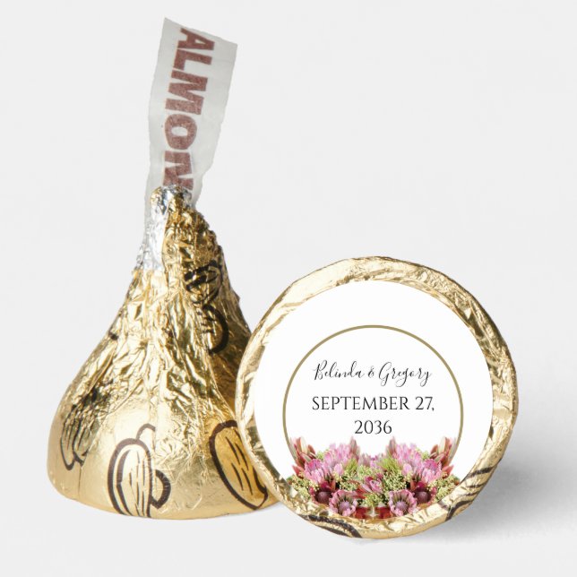 Rustic Wild Flower Bouquet Wedding   Hershey®'s Kisses® (Front)