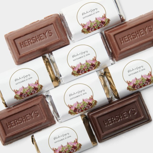 Rustic Wild Flower Bouquet Wedding  Hershey's Miniatures (Assorted)