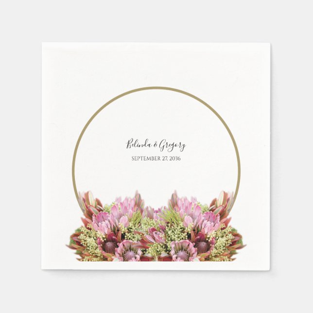 Rustic Wild Flower Bouquet Wedding  Napkins (Front)