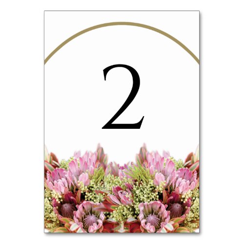 Rustic Wild Flower Bouquet Wedding Table Number