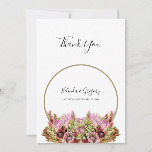 Rustic Wild Flower Bouquet Wedding Thank You Card