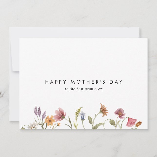 Rustic wild flower happy mother's day photo card (Front)