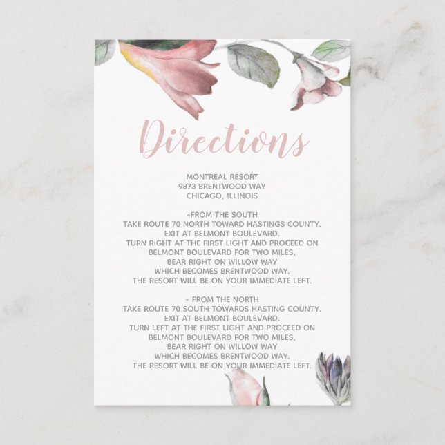 Rustic Wild Flowers Wedding Enclosure Card (Front)