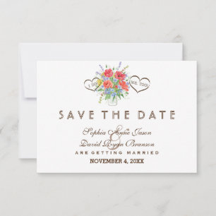 Rustic Wild Flowers Wedding Save the Date