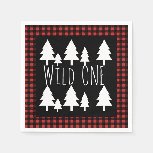 Rustic Wild One Buffalo Check Plaid Napkins