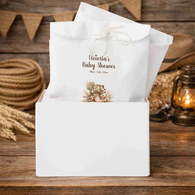 Rustic Wild West Cowboy Boot Baby Shower Thank You Favor Bag (Creator Uploaded)