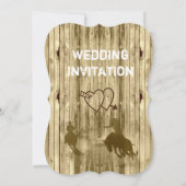 Rustic wild west western style cowboy wedding invitation (Back)