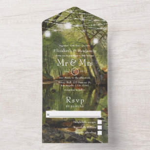 Rustic Wild Woodland Greenery Wedding All In One I Invitation