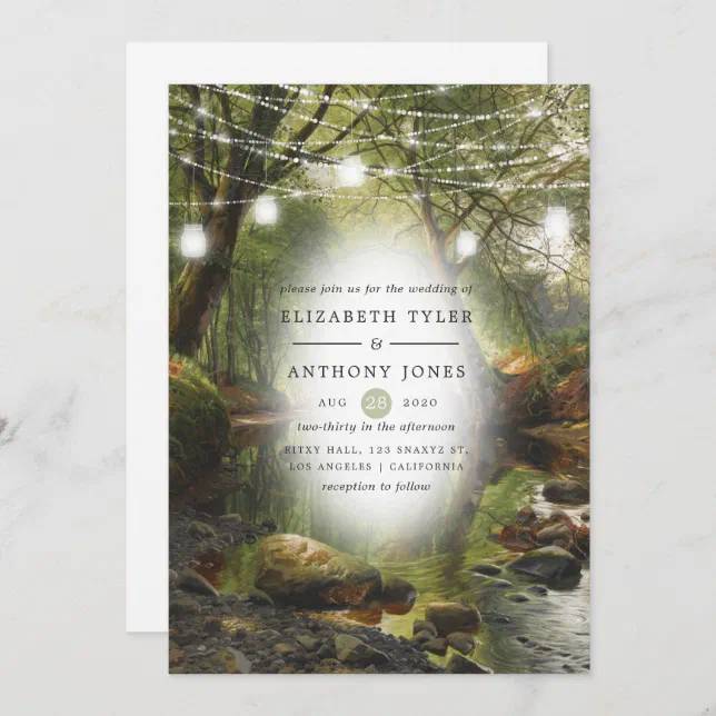 Rustic Wild Woodland Greenery Wedding Invitation | Zazzle