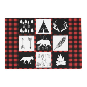 Rustic Wilderness & Animals Buffalo Check Plaid Placemat