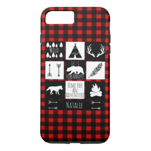 Rustic Wilderness & Animals Lumberjack Plaid iPhone 8 Plus/7 Plus Case