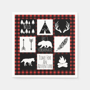 Rustic Wilderness & Animals Lumberjack Plaid Napkins