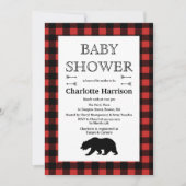 Rustic Wilderness & Animals Plaid Baby Shower Invitation (Front)