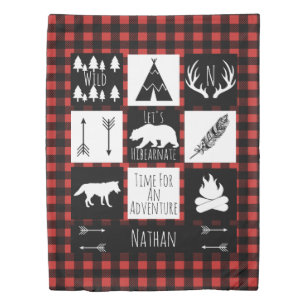 Rustic Wilderness Buffalo Check Plaid Duvet Cover