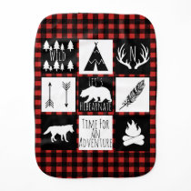 Rustic Wilderness Buffalo Check Plaid & Initial Burp Cloth Rustic Wilderness Buffalo Check Plaid & Initial Burp Cloth