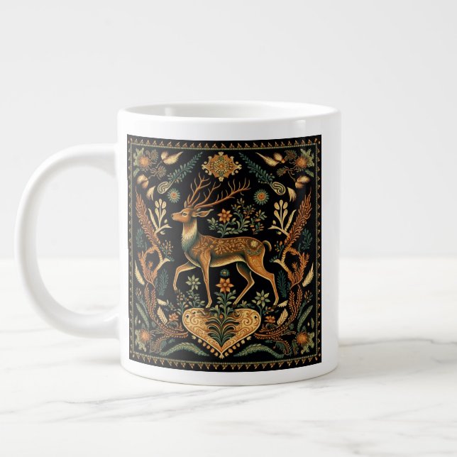 Rustic Wilderness Deer Giant Coffee Mug (Left)