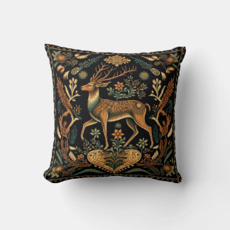 Rustic Wilderness Deer T-Shirt Throw Pillow