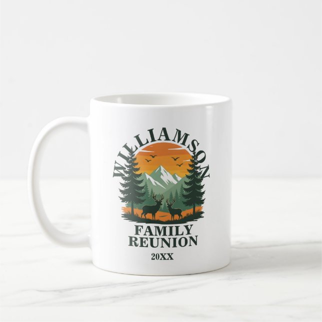 Rustic Wilderness Family Reunion Coffee Mug (Left)