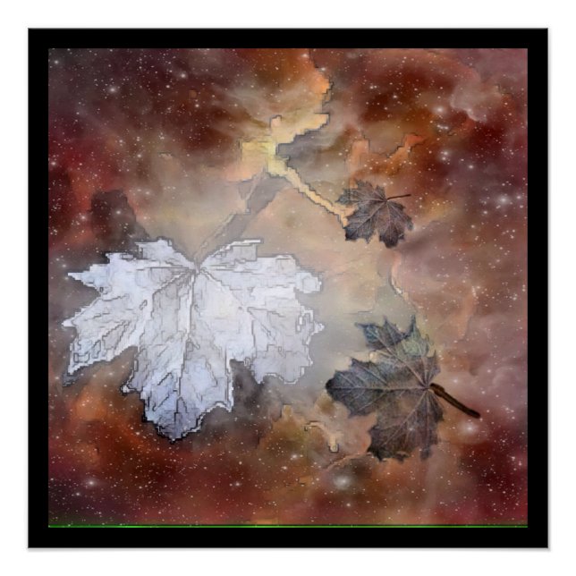 Rustic Wilderness Maple Leaves Poster (Front)