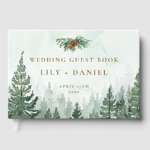 Rustic Wilderness Pine Forest Woodland Wedding Guest Book