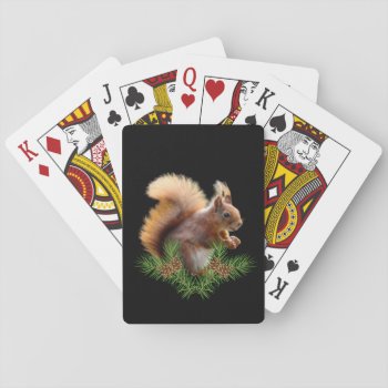 Rustic Wilderness Squirrel Playing Cards by CottageCountryDecor at Zazzle
