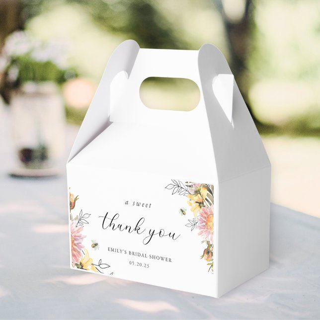 Rustic Wildflower a Sweet Thank You Bridal Shower Favor Boxes (Creator Uploaded)