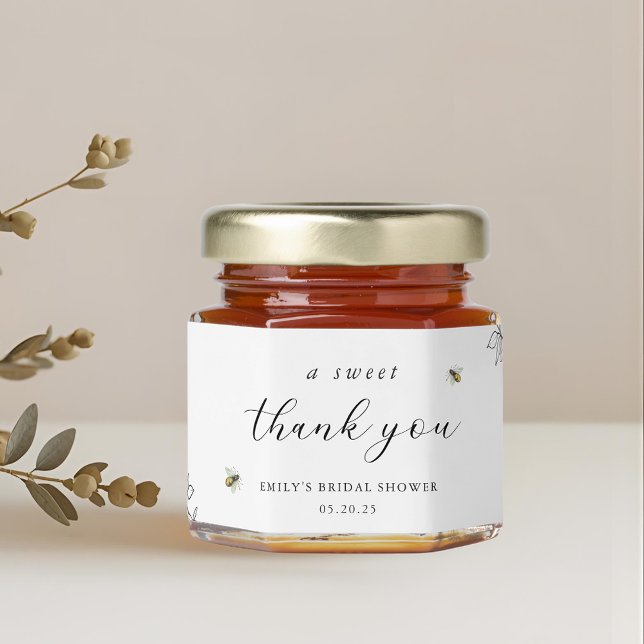 Rustic Wildflower a Sweet Thank You Bridal Shower Honey Jar Favors (Creator Uploaded)